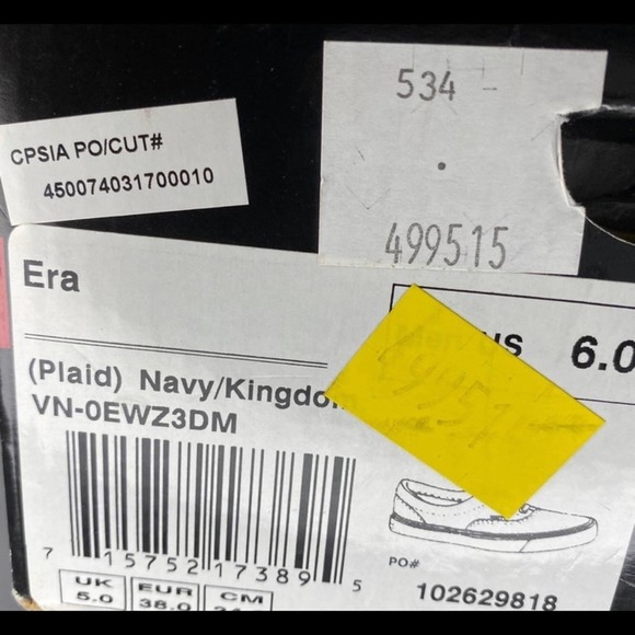 VANS blue NAVY KINGDOM plaid classic shoe blue MENS 6 women’s  8 Navy Ki… - Picture 8 of 8